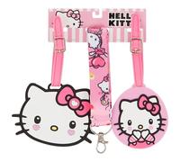 Hello Kitty Lugagge Tag - Pink 3 Peice Lugagge Tag and Lanyard Set - Officially Licensed Hello Kitty Merchendise