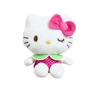 Hello Kitty Macedonia Scented Plush, 12cm Soft Toy in Pink Dress with Winking Expression, Fruity Fragrance, Official Licensed Mini Collectable Plush, Suitable for Ages 4+