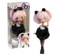 Hello Kitty Manga Doll Golden Diva, Japanese Fashion Doll with Fashion Looks Manga, 19.5cm Figure with 15 Points of Articulation, Pink Hair, Accessories Included, Famous (HKTF0200)