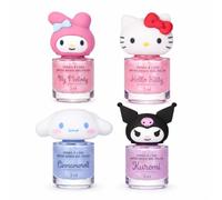 Hello Kitty Mix Nail Set for Kids - My Melody, Cinnamoroll & Kuromi - Water Based Kids Nail Polish - 4 Patterns of 3 ml - Non-toxic, Vegan, Safe and Easy to