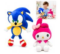 Hello Kitty My Melody & Sonic Plush Toy Set, 30cm Soft Stuffed Teddy Bundle for Kids, Collectors & Gamers, Gift for Boys & Girls Ages 4+