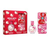 Hello Kitty Natural Kids Perfume & Makeup Gift Set - Eau de Toilette Spray 30ml, Lip Gloss & Eyeshadow Palette with Brush | Vegan & Dermatologically Tested | Safe Beauty Gift Set for Girls Aged 3+