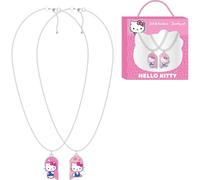 Hello Kitty Necklaces with Split Heart Pendant | 2 Piece Jewellery Set for Girls with Official Sanrio Decorative Box