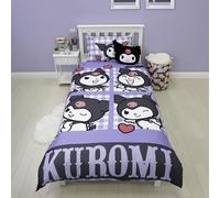 Hello Kitty Officially Licensed Rebel Design Single Duvet Cover Set | Reversible 2 Sided Kuromi Bedding Including Matching Pillow Case | Perfect For Kids Bedroom | Polycotton