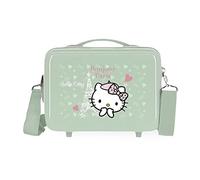 Hello Kitty Paris Adaptable Toiletry Bag with Green Shoulder Strap 29x21x15 cms Rigid ABS 9.14L 0.6 kgs