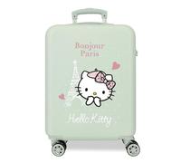 Hello Kitty Paris Cabin Suitcase Green 38x55x20 cms Rigid ABS Side combination lock 34L 2 kgs 4 Double wheels Hand Luggage