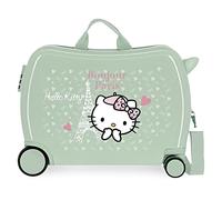 Hello Kitty Paris Green Children's Suitcase 50x39x20 cms Rigid ABS Side combination lock 34L 1.8 kgs 4 Wheels Hand Luggage