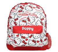 Hello Kitty Personalised Girls Backpack Bag Rucksack School, White Red