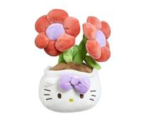Hello Kitty Plants Plush, 20cm Soft Toy with Purple Ribbon and Floral Design, Cute Character, Official Licensed Merchandise, Gift for Fans and Collectors, Suitable for Ages 4+