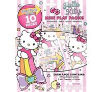 Hello Kitty Play Packs (10 Mini Pack Party Favors) Each with Mini Hello Kitty Coloring Book, 2 Mini Crayons, and a Sticker