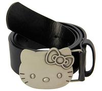 Hello Kitty PU Leather belt With Silver Oxidized Metal Buckle -Black
