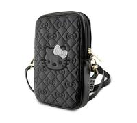 Hello Kitty HKPBPEKHBPK Bag Black Quilted Bows Strap, black