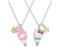 Hello Kitty Sanrio and Friends BFF Necklace for 2 Official License - 16"+3" Fashion Jewelry Best Friend Necklace, Costume, No Gemstone