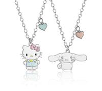 Hello Kitty Sanrio and Friends BFF Necklace for 2 Official License - 16"+3" Fashion Jewelry Best Friend Necklace, Zinc, No Gemstone