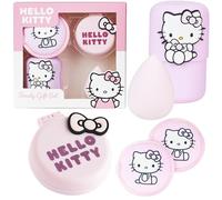 Hello Kitty Sanrio Beauty Accessories Set with Beauty Sponge & Holder, Reusable Makeup Remover Pads Folding Travel Hairbrush, Kawaii Gifts for Women