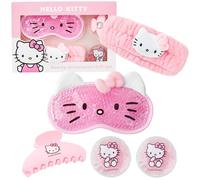 Hello Kitty Sanrio Cooling Eye Mask Beauty Accessories Set, Kawaii Claw Clip Skincare Headband Cooling Eye Pads, Pampering Anime Gifts for Women Teens (Pink Hello Kitty)