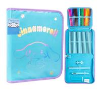 Hello Kitty Sanrio Filled Pencil Case Girls Large Capacity Stationery Set Kawaii Tweens Cute Cinnamoroll Kuromi Anime School Supplies Gifts for Her (Blue Cinnamoroll)