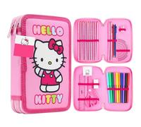 Hello Kitty Sanrio Filled Pencil Case Girls Large Capacity Stationery Set Kawaii Tweens Cute Cinnamoroll Kuromi Anime School Supplies Gifts for Her (Multi Hello Kitty)
