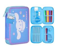 Hello Kitty Sanrio Filled Pencil Case Girls Large Capacity Stationery Set Kawaii Tweens Cute Cinnamoroll Kuromi Anime School Supplies Gifts for Her (Multi Cinnamoroll)