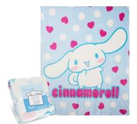 Hello Kitty Sanrio Fleece Bed Blanket 150x130 cm, Cinnamoroll Throw Blanket, Plush Comforter for Travel Sleepovers, Bedroom Decor, Kawaii Gifts (Multi Cinnamoroll)