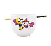 Hello Kitty Sanrio Hello Kitty Witch 20-Ounce Ceramic Ramen Bowl and Chopstick Set