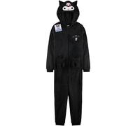 Hello Kitty Sanrio Kuromi Girls Fleece Onesie with Hood, Loungewear Pyjamas Kawaii Sleepsuit Kids Teens, Anime Gifts for Girls (9-10 Years, Black Kuromi)