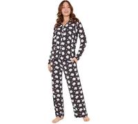 Hello Kitty Sanrio Pyjamas Set for Women, Teens & Girls, Kuromi PJs with Top & Bottom, Kawaii Ladies Nightwear, Gifts for Her (Black Hello Kitty, L)