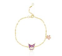 Hello Kitty Sanrio Women’s Bracelets - Gold and Silver Flash-Plated Jewelry with Unique Character Pendants, 5.5 UK, Sterling Silver, Cubic Zirconia