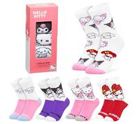 Hello Kitty Sanrio Womens Socks 5 Pack Teens Calf Length Socks Kawaii Cinnamoroll Kuromi Soft Casual Work Anime Gifts for Women