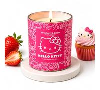 Hello Kitty Scented Candle - 213g 1-Wick Decorative Candle - Fruity, Floral & Bakery-Inspired Scents -35 Hours Long Burning Time - Candles Gifts for Women (Strawberry & Cream)