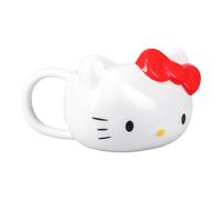 Hello Kitty Official Licensed Ceramic Amine Cartoon Cat Shaped Mug with Classic Red Bow, Office and School Desk Accessory and Gift | Paladone
