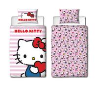 Hello Kitty Single Polycotton Duvet Cover And Pillowcase Set
