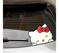 Hello Kitty Sticker Car Decal Sticker 9" | Hello Kitty Car Accessories | Party Favor Peel Me Sticker | Waterproof Vinyl Lenticular | 9" | Officially Licensed