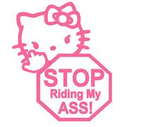 Hello Kitty, Stop Riding ,Pink, Vinyl Decal,Sticker for Cars,Windows,Laptops and More