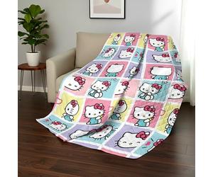 Hello Kitty Sweet As Can Quilted Throw Blanket - Official Oversized Blanket Featuring Classic Characters | Soft and Comfy Bedding for Kids’ Bed, Couch, or Nap Time| 60 x 80 Inches