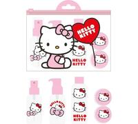 Hello Kitty Travel Personal Care Set | Reusable Bottles Kit with Stickers and Clear Bag | Kawaii Travel Accessories for Girls