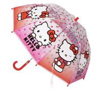 CERDÁ LIFE'S LITTLE MOMENTS Manual Umbrella Poe Bubble Hello Kitty - Children's Umbrella with Clear Dome Design, Strong and Safe, with Hello Kitty Illustrations