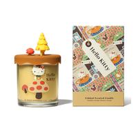 Hello Kitty Vanilla Crème Brulee Scented Candle - Seasons Collection, 3D Lid, Jar in Brown | Size: Medium Hello Kitty Brown Medium