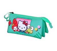 Hello Kitty Videogame-Triple Pencil Case, Turquoise, 23 x 11 cm