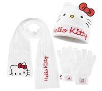 Hello Kitty Winter Accessories Set for Girls Teenagers, Cosy 3 Piece Beanie Scarf and Gloves Set - Gifts for Girls