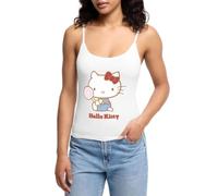 Hello Kitty with A Lollipop Women's Organic Spaghetti Strap Top White