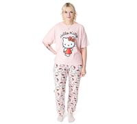 Hello Kitty Women's Adult Short Sleeve Long Leg Pyjama Set (Womens Pink) in Pink | Size: XS Hello Kitty Pink XS