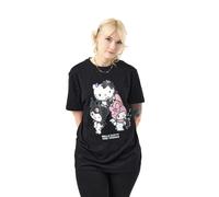 Hello Kitty Womens Black Rock Life Short Sleeved T-Shirt - Small