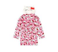 Hello Kitty Womens Fleece Dressing Gown Fleece Hooded Ladies Robe (8-10)