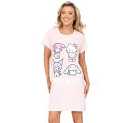 Hello Kitty Womens Nightdress Ladies Nightie Cotton Nightgown (20-22) Pink
