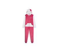 Hello Kitty Women's Onesie Long Sleeve Hooded Jumpsuit Loungewear Nightwear in Pink | Size: Small Hello Kitty Pink S