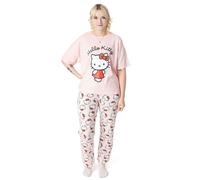 Hello Kitty Womens Pink Character Short Sleeve Long Leg Pyjama Set - Large