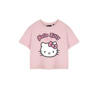 Hello Kitty Womens Pink Club Cropped Short Sleeved T-Shirt - Large