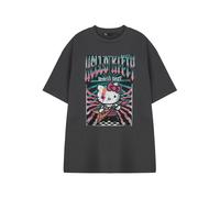 Hello Kitty Women's Short Sleeved T-Shirt | Charcoal | Official in Grey | Size: Medium Hello Kitty Grey M