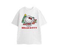 Hello Kitty Womens White Glitter Short Sleeved T-Shirt - Small